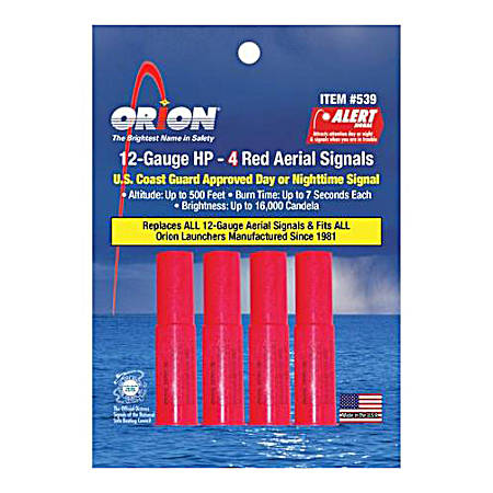12-ga High Performance Red Aerial Signal - 4 Pk
