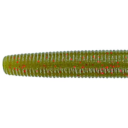 Senko Worm - Light Green Pumpkin/Red Flake