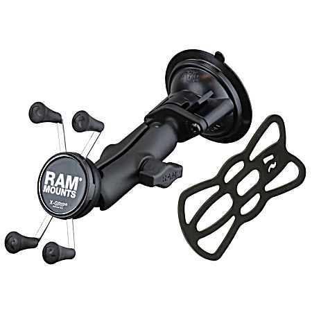 Twist-Lock Suction Cup w/ Universal RAM X-Grip Cellphone Cradle Mount