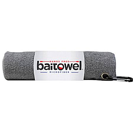 Microfiber Bait Towel w/Carabiner - Grey