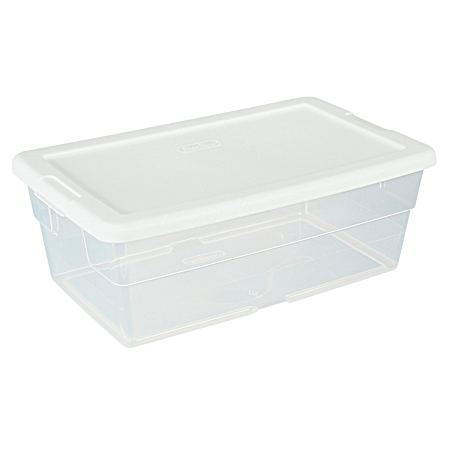 6 qt Clear Base Storage Box w/ Opaque Lid