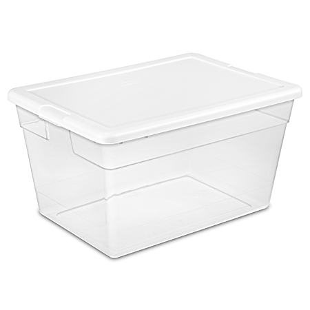56 qt Clear Base Storage Box w/ Opaque Lid