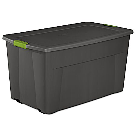 45 gal Grey/Green Wheeled Storage Tote