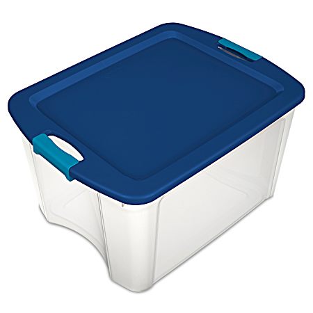 18 gal Blue/Clear Latch And Carry