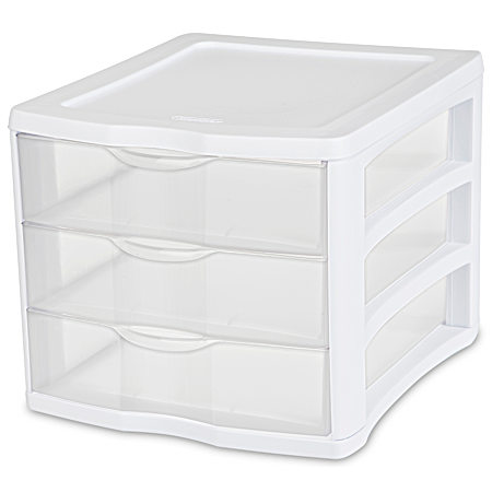 3-Drawer White Countertop Organizer