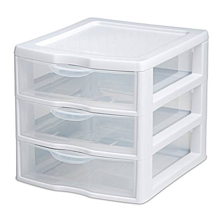 Small White 3-Drawer Unit
