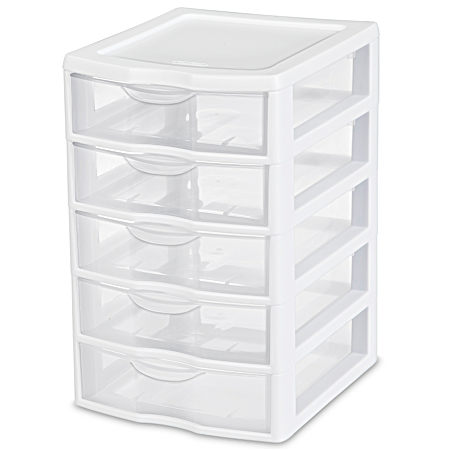 Small White 5-Drawer Unit
