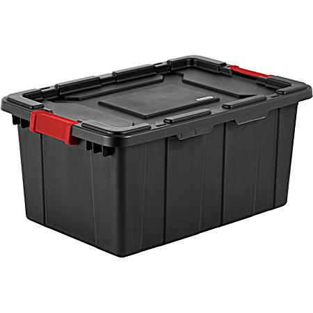 27 gal Black/Red Industrial Storage Tote