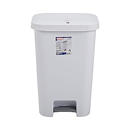 11.9 gal White StepOn Wastebasket