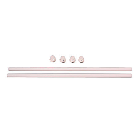 35 In. White Wardrobe Rods/Ends
