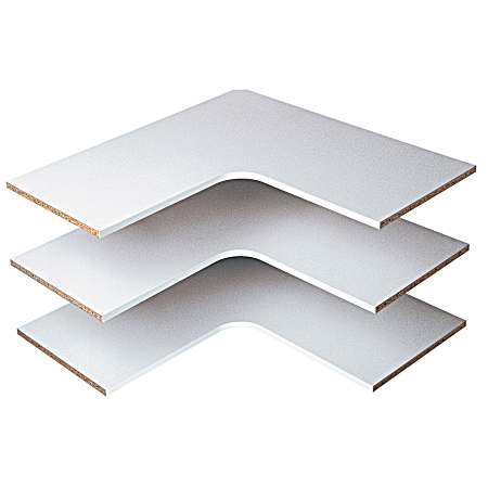 30 In. White Corner Shelves