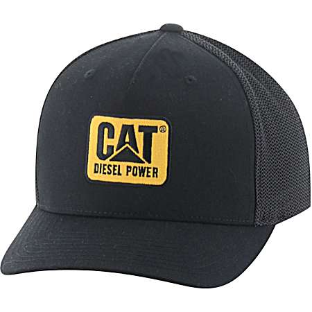 Men's Design Mark Black Vintage Diesel Power Patch FlexFit Cap