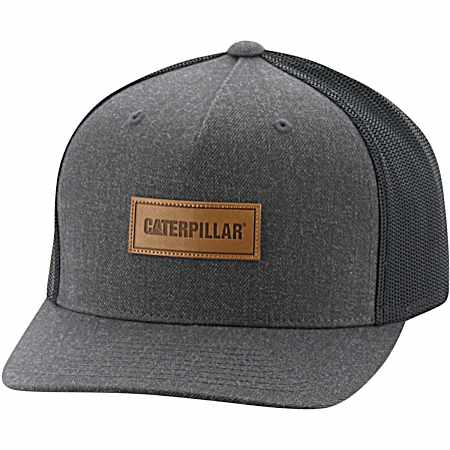 Men's Charcoal Heather Flat Bill Caterpillar Patch FlexFit Cap
