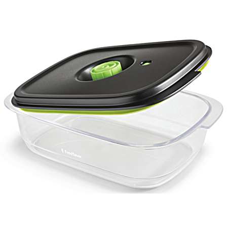 FoodSaver Preserve & Marinate 10 Cup Vacuum Seal Container for Marinating or Freezer Pantry Storage, Clear