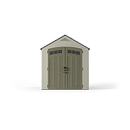 7 ft X 7 ft Vista Resin Storage Shed in Cobblestone
