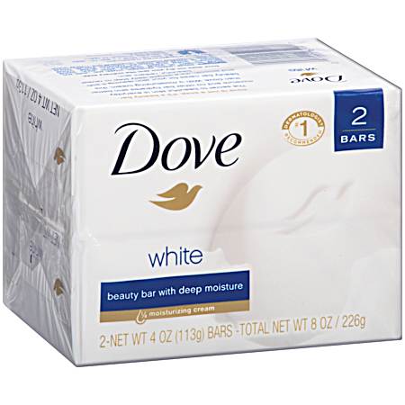 4 oz White Beauty Bar - 2 Pk