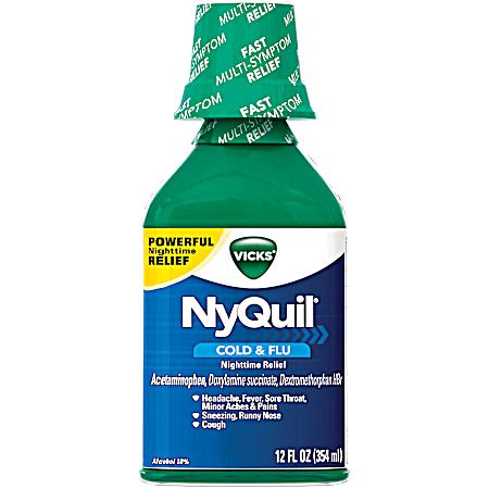 NyQuil 12 fl oz Liquid Cold & Flu Nighttime Relief
