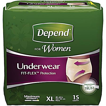 Maximum Absorbency XL Underwear for Women - 15 Ct
