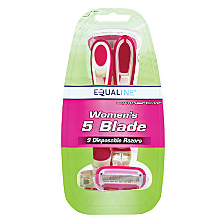 Women's 5-Blade Disposable Razors - 3 Pk