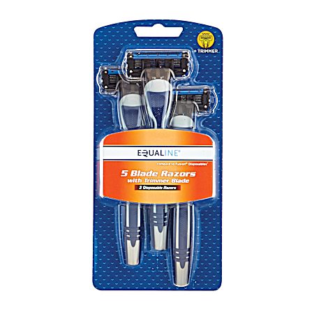 Men's 5-Blade Disposable Razors - 3 Pk