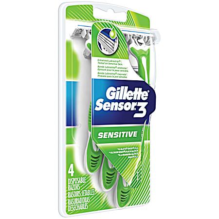 Sensor3 Sensitive Razors - 4 pk