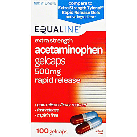 Extra Strength Acetaminophen Pain Reliever Gelcaps - 100 ct