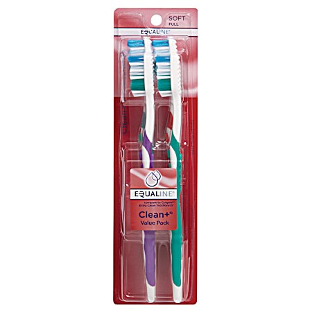 Clean+ Soft Manual Toothbrushes - 2 Pk, Assorted