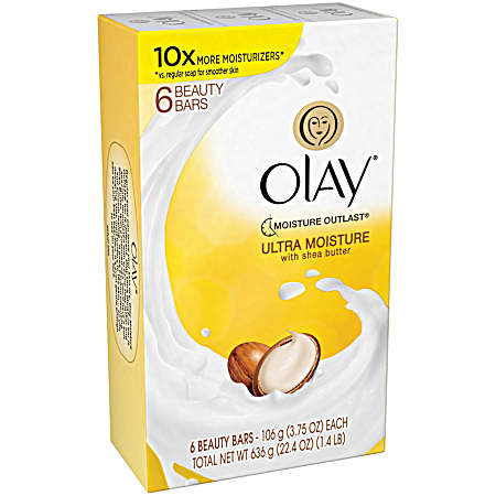 Moisture Outlast 3.75 oz Ultra Moisture Shea Butter Beauty Soap Bars - 6 ct