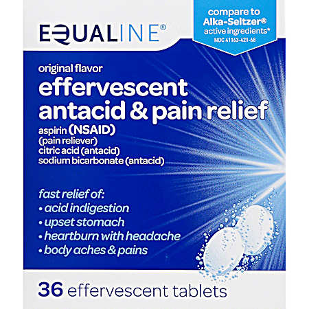 Effervescent Antacid & Pain Relief - 36 ct