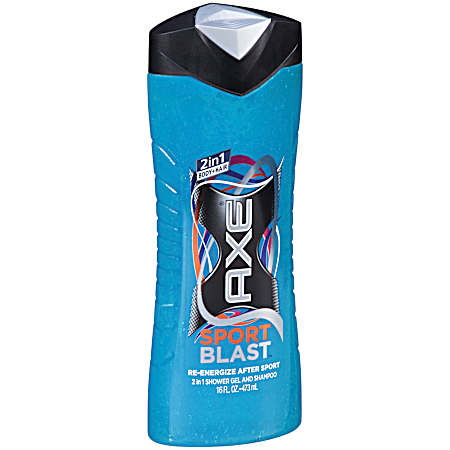 16 oz Sport Blast Re-Energize 2 In 1 Shower Gel & Shampoo
