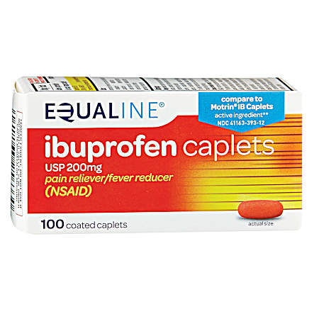 Ibuprofen Pain Reliever Caplets - 100 ct