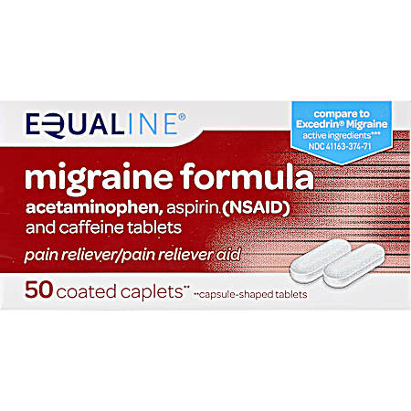 Migraine Formula Acetaminophen/Aspirin/Caffeine Caplets - 50 ct