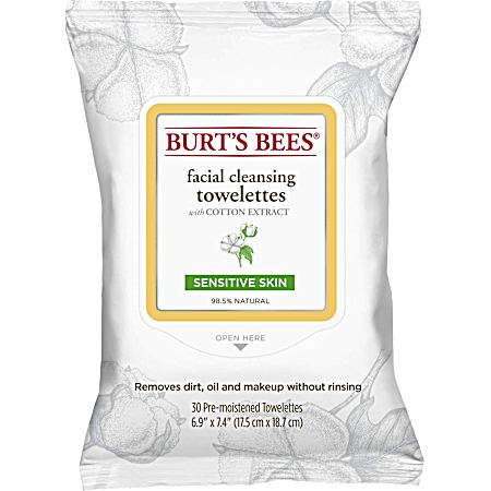 Sensitive Skin Facial Cleaning Towelettes - 30 ct
