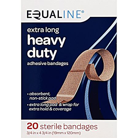 Heavy Duty Extra Long Adhesive Bandages - 20 ct