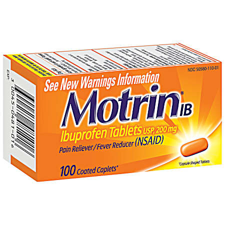 Motrin IB Pain Reliever Caplets - 100 ct