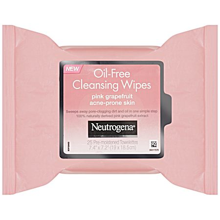 Oil-Free Pink Grapefruit Cleansing Wipes - 25 ct