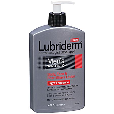16 fl oz Men's 3-in-1 Body & Face Lotion