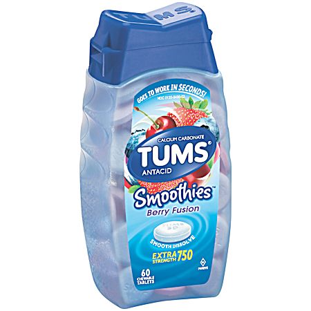 Extra Strength 750 Smoothies Berry Fusion 60 Chewable Antacid Tablets