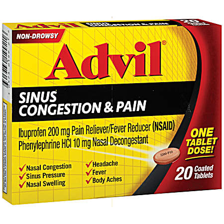 200 mg Sinus Congestion & Pain Tablets