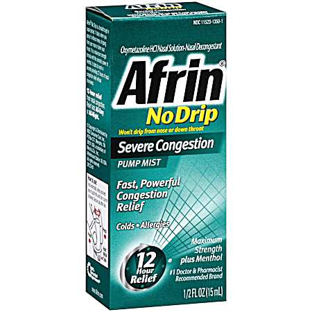 .5 oz No Drip Severe Congestion Pump Nasal Mist