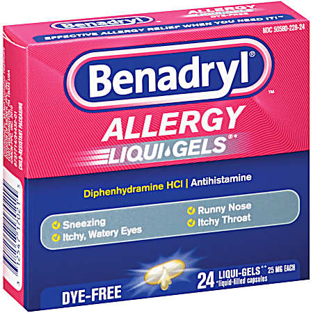 Allergy Dye-Free Liqui-Gels - 24 ct