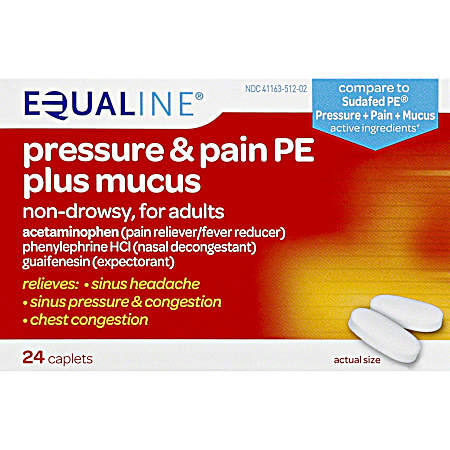PE Pressure, Pain & Mucus Caplets - 24 ct