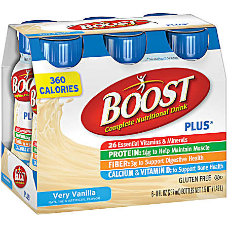 PLUS 8 fl oz Very Vanilla Complete Nutritional Drink - 6 Pk