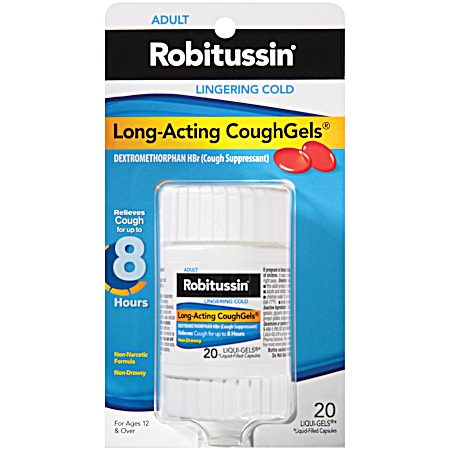 Long-Acting 8-Hour CoughGels - 20 ct