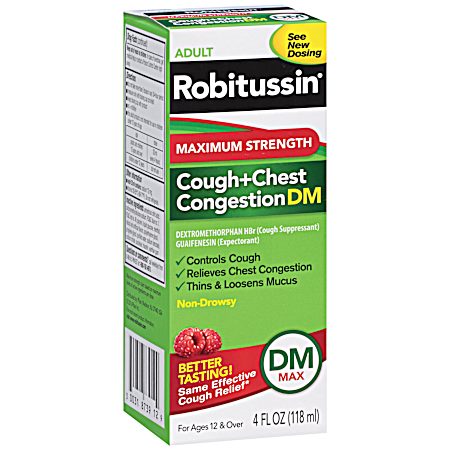 DM Max 4 fl oz Raspberry Cough & Chest Congestion Liquid