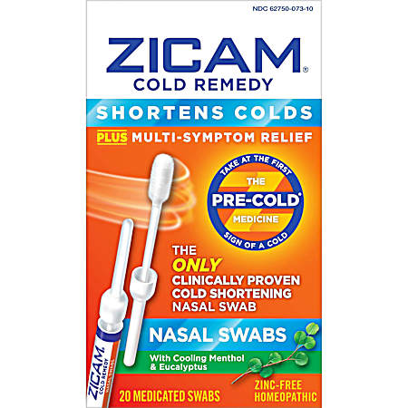 Cold Remedy Nasal Swabs - 20 ct