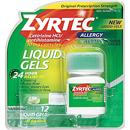 10 mg Allergy Relief Liquid Gels - 12 ct