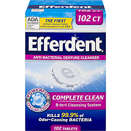 Complete Clean Anti-Bacterial Denture Cleanser Tablets - 102 ct