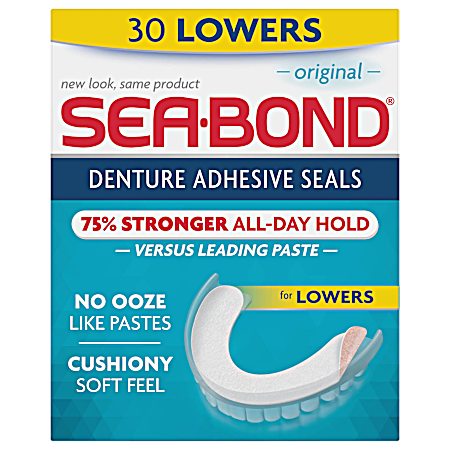 Lower Denture Adhesive Seals - 30 ct