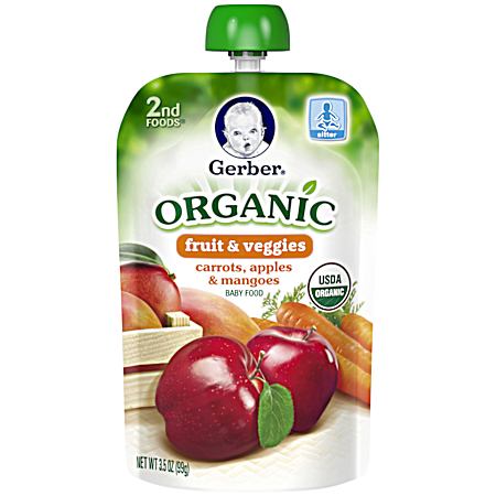 2nd Foods 3.5 oz Organic Carrot/Apple/Mango Baby Food